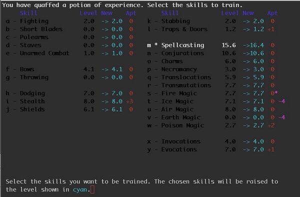 Selecting the skills you want to be trained