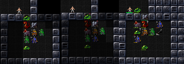Explosions can hit enemies from outside your line of sight. Just make sure that you see at least one enemy. (3rd picture taken with wizard mode to see through walls.)